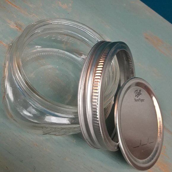 Ball Mason Jar with Lid Glass Jar Wide Low Little Flat Short Mini Cute Storage - Picture 10 of 14